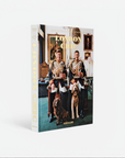 A hardcover book titled 'London Chic' by Assouline, standing upright at a slight angle on a clean white background. The cover features a color photograph of two men in ornate military uniforms with dogs, and the title is printed in gold lettering.