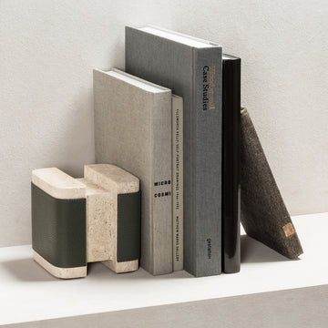 Giobagnara Lloyd Leather and Marble Bookend