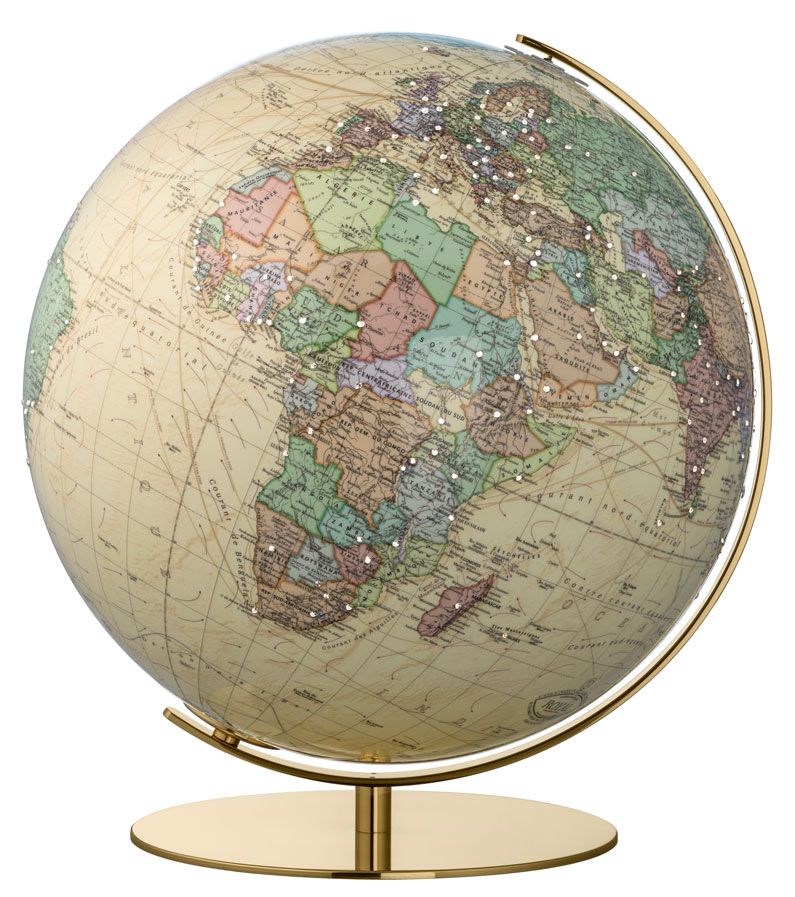 Columbus Illuminated Desktop Globe with Swarovski