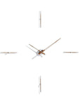 A Clock Nomon Merlin 4 G Walnut MEDG040N by Nomon featuring four different clocks on a white background.