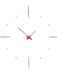 An elegant Nomon Mixto I Red 110cms MII000R clock with a white background and a red face.