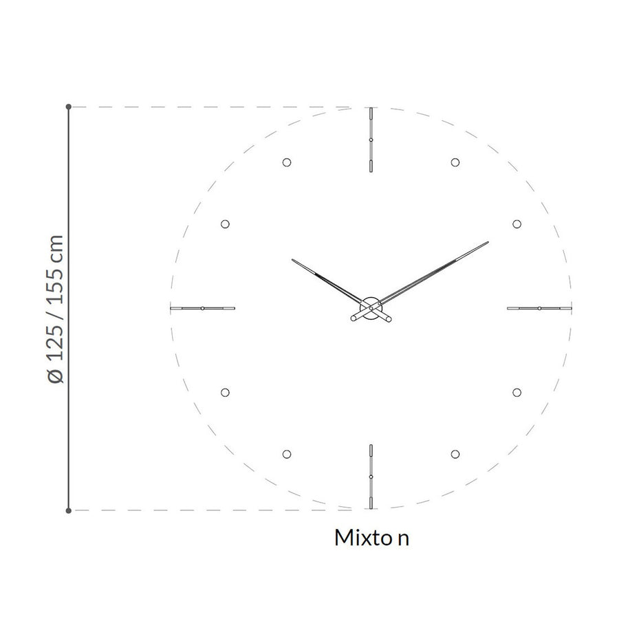 Clock Nomon Mixto N Walnut 125 MINP