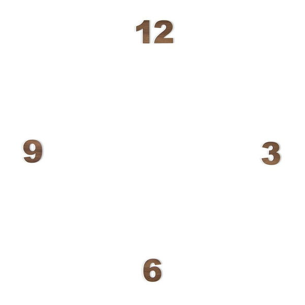 The Clock Nomon Number Pack 4 Walnut PNN04N7 from the Nomon brand features four Walnut Number Pack numbers against a clean white background, exuding aesthetic appeal.
