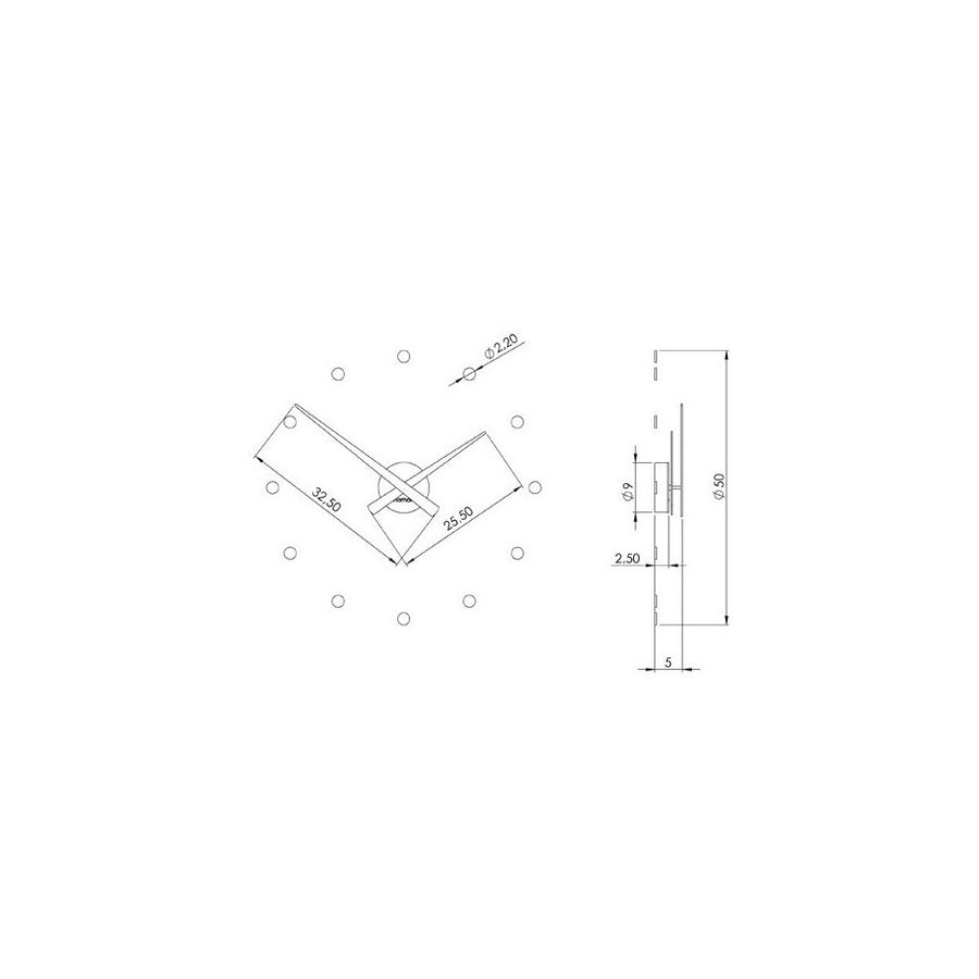 Clock Nomon OJ Mini Black 50 cm MN010