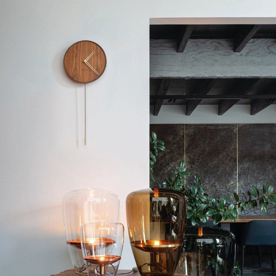 Clock Nomon Swing Gold Walnut SWID