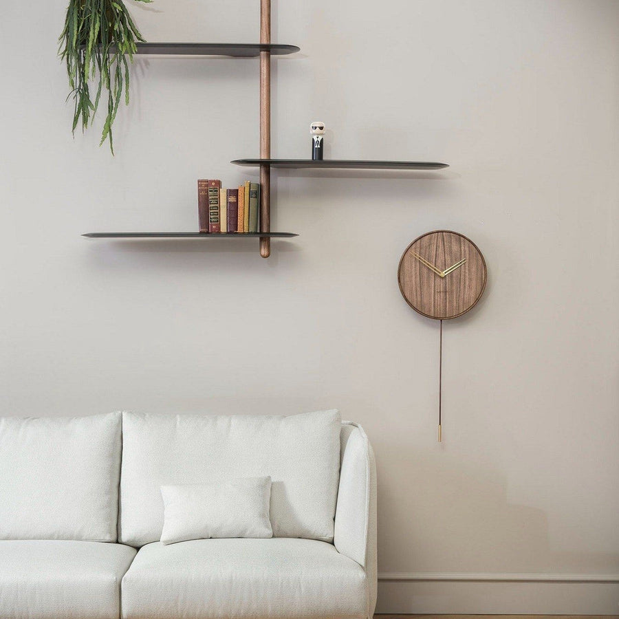 Clock Nomon Swing Gold Walnut SWID