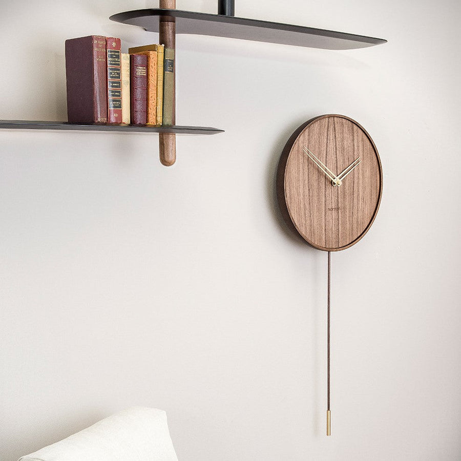 Clock Nomon Swing Gold Walnut SWID