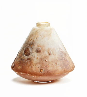Jupe Corzo Vase by Henry Dean - Belgian handmade glass decor accessory with textured finish, available at Spacio India
