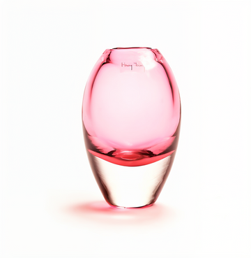 Jerzy Small Fuchsia Vase by Henry Dean – Hand made Belgian glass decor accessory available at Spacio India, perfect for luxury interiors.