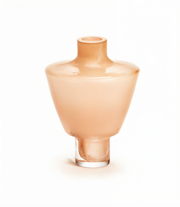 Elegant Buste Peach Glass Vase by Henry Dean, Belgium – Luxury glass decor accessory available at Spacio India for premium interiors