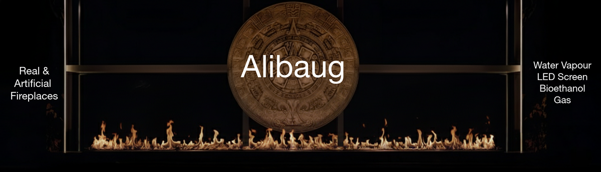 Luxury indoor and outdoor fireplaces in Alibaug by Spacio including water vapour, LED, bioethanol and gas fireplaces