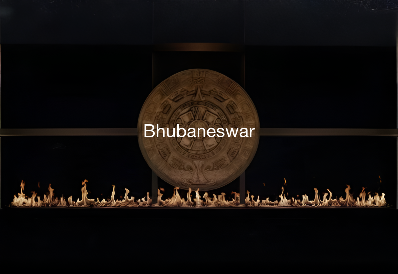 Luxury indoor and outdoor fireplaces in Bhubaneswar by Spacio including water vapour, LED, bioethanol and gas fireplaces