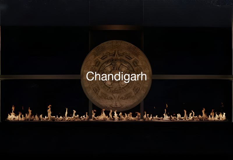 Luxury indoor and outdoor fireplaces in Chandigarh by Spacio including water vapour, LED, bioethanol and gas fireplaces