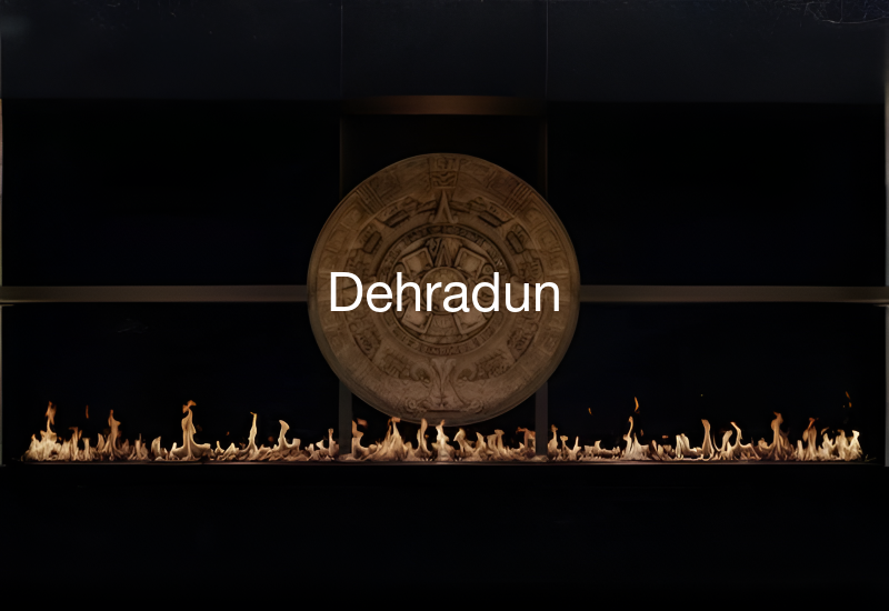 Luxury indoor and outdoor fireplaces in Dehradun by Spacio including water vapour, LED, bioethanol and gas fireplaces