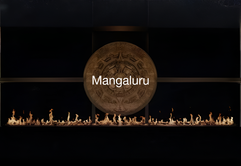 Luxury indoor and outdoor fireplaces in Mangaluru by Spacio including water vapour, LED, bioethanol and gas fireplaces