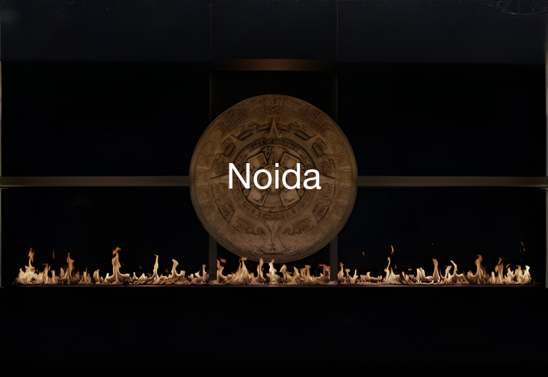 Luxury indoor and outdoor fireplaces in Noida by Spacio including water vapour, LED, bioethanol and gas fireplaces