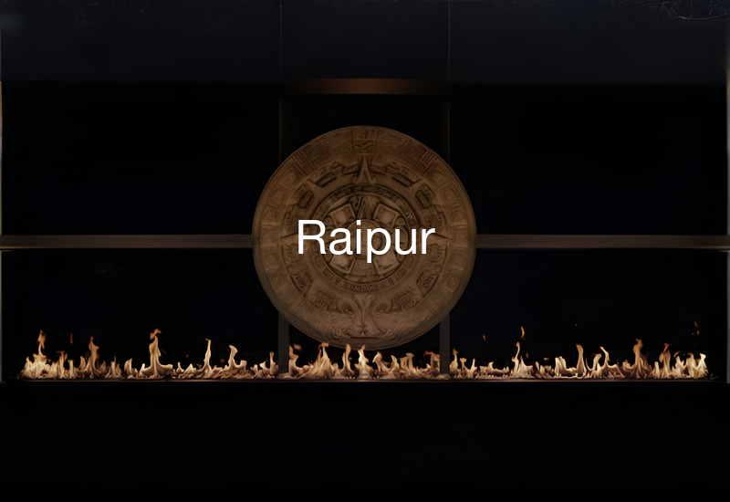 Luxury indoor and outdoor fireplaces in Raipur by Spacio including water vapour, LED, bioethanol and gas fireplaces