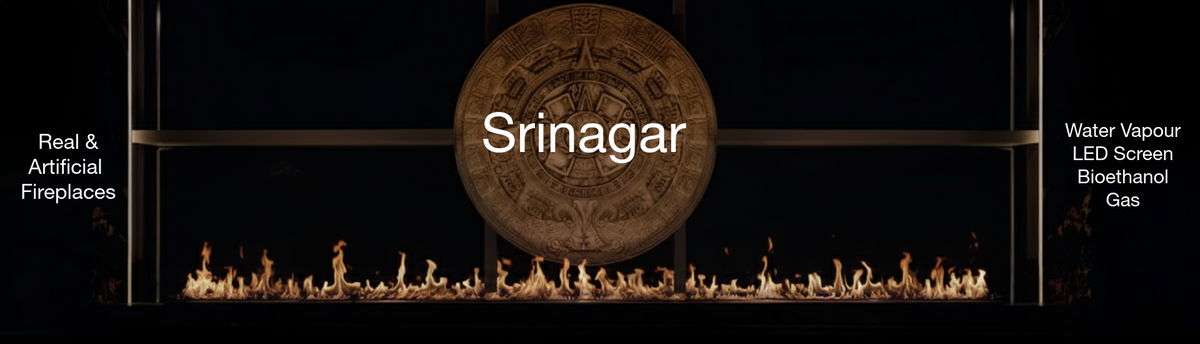 Luxury indoor and outdoor fireplaces in Srinagar by Spacio including water vapour, LED, bioethanol and gas fireplaces