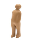 A small Gardeco Ceramic Sculpture Visitor Small Taupe Cor27, created by a Belgian sculptor, standing on a white background.