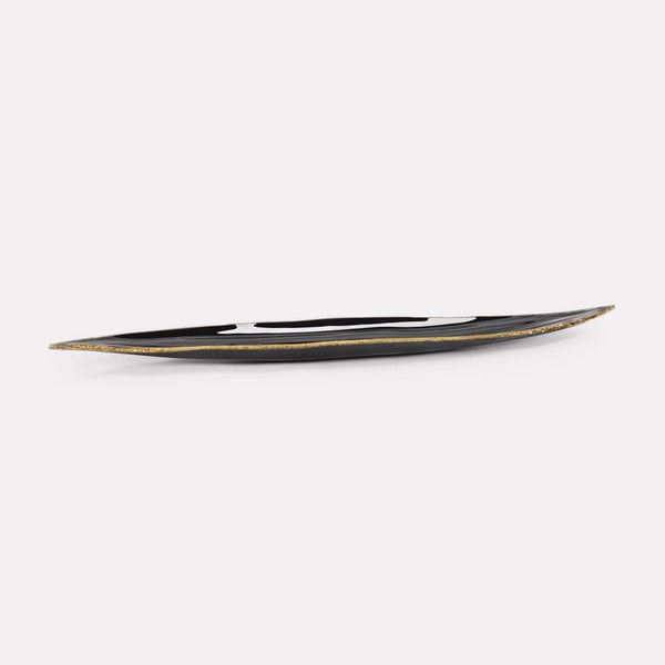 Gardeco Glass Platter Quiabo Black with Top Bronze, showcasing exceptional craftsmanship  available at Spacio India for luxury interiors from collection of Decor Accessories.
