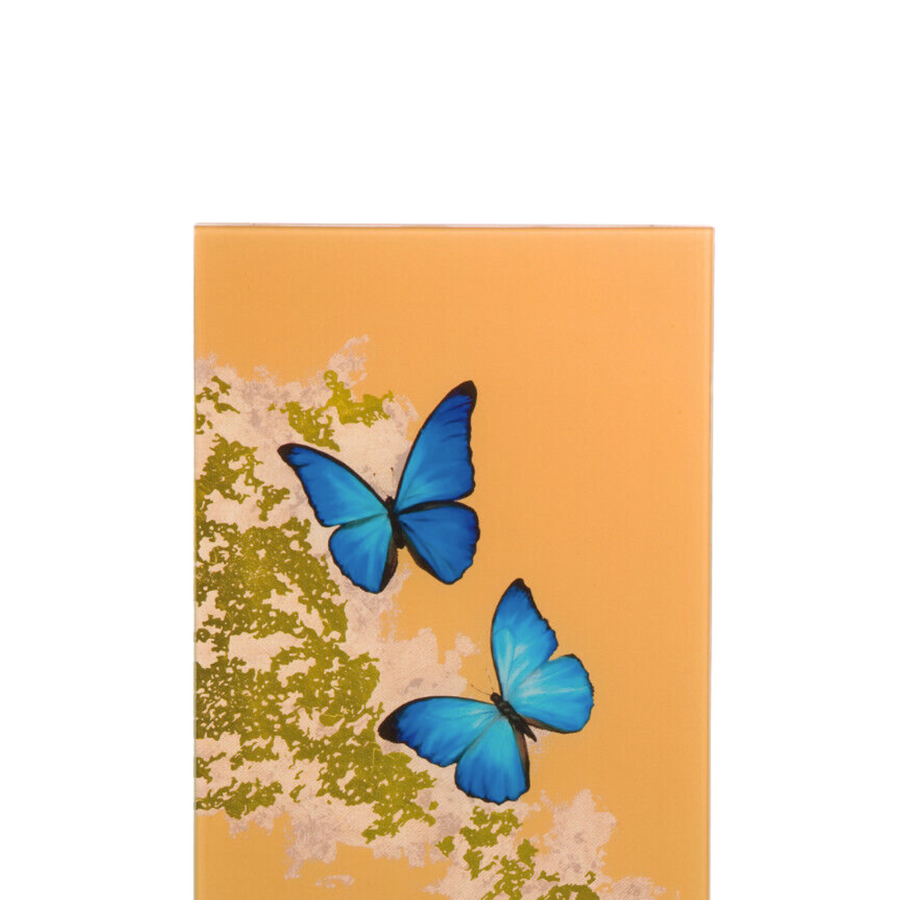 Close Top look of Goebel Blue Butterflies Wall Art on a white background available at Spacio India for Luxury Homes collection of Decor Accessories