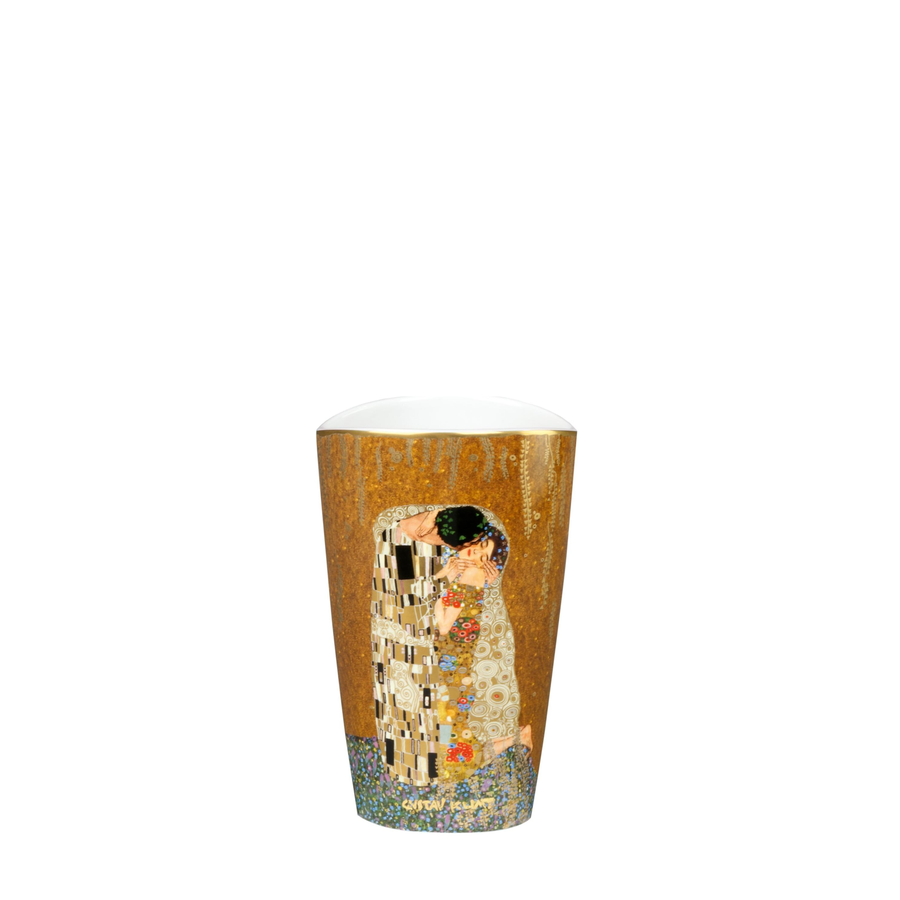 Goebel Vase Small The Kiss by Gustav Klimt in Porcelain on White background available at Spacio India from the Luxury Home Decor Artefacts Collection