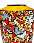 Top close look of Goebel All We Need Is Love small vase by Romero Britto available at Spacio India Collection of Decor Accessories for Luxury Homes