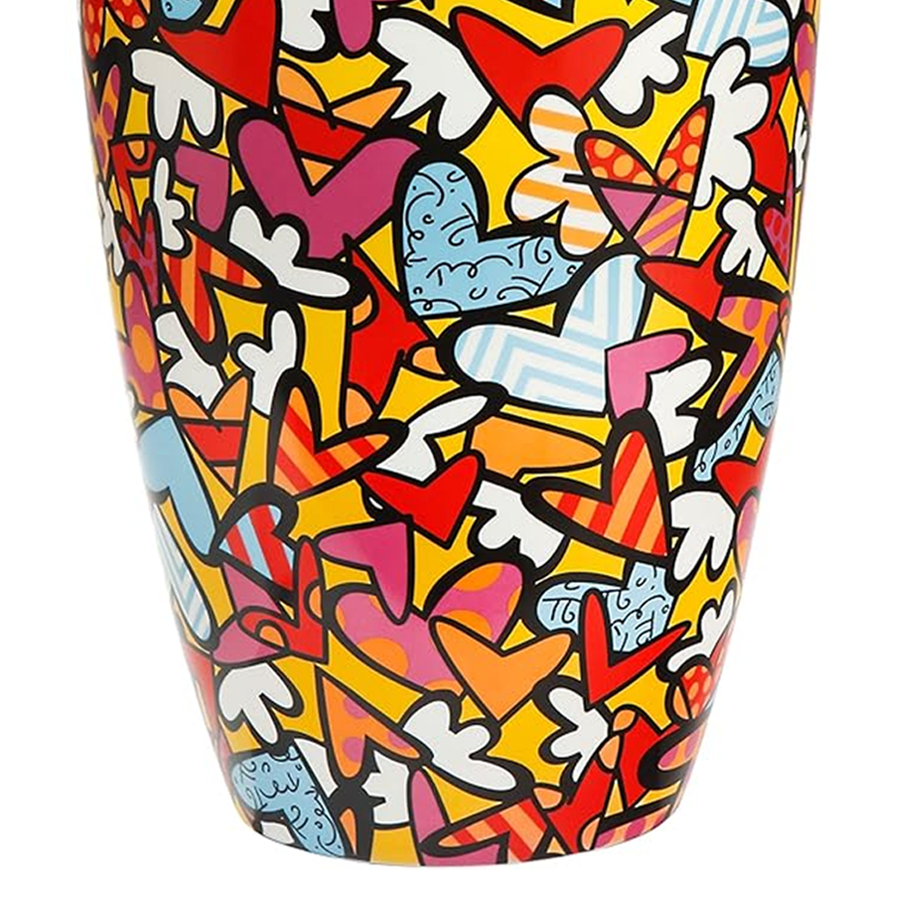 Bottom close look of Goebel All We Need Is Love small vase by Romero Britto available at Spacio India Collection of Decor Accessories for Luxury Homes