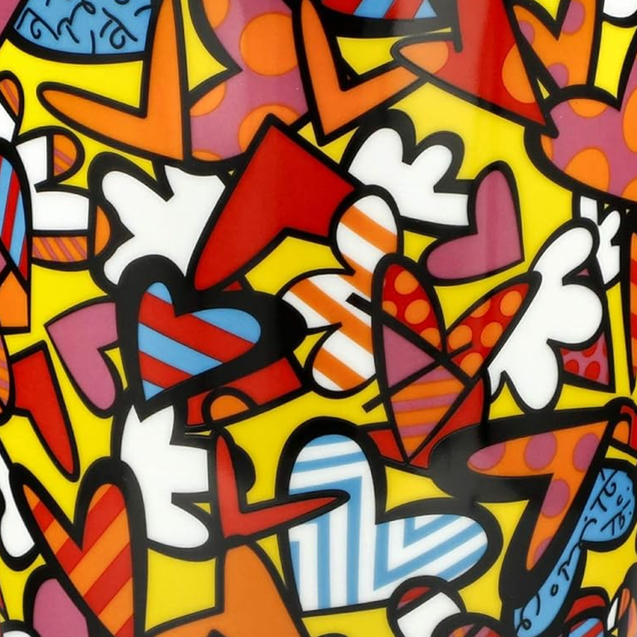 Detailed look of Goebel All We Need Is Love small vase by Romero Britto available at Spacio india for Luxury Home Decor Pop Art Accessories Collection