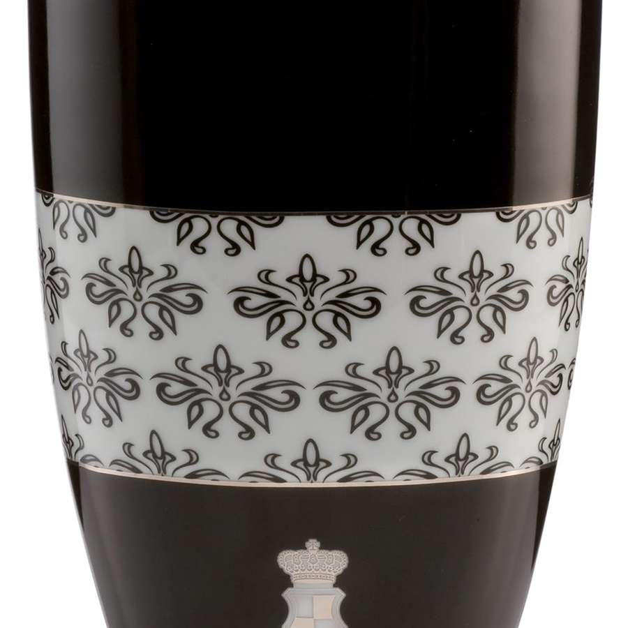 Close look of Floral Porcelain Black & White Vase Limited Edition from Goebel on a white back ground available at Spacio India from the collection of Luxury Home Decor Artefacts