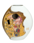 Goebel Vase Oval Shape The Kiss by Gustav Klimt in Porcelain on White background available at Spacio India from the Luxury Home Decor Artefacts Collection