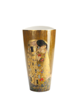 Goebel Tall Vase The Kiss by Gustav Klimt in Porcelain on White background available at Spacio India from the Luxury Home Decor Artefacts Collection