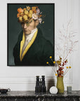 A contemporary Ibride Collector Portrait Abel Large (Limited Edition) of a man wearing a yellow hat.