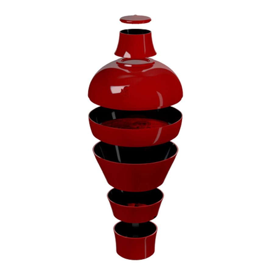 Ibride Ming Red china Stack showing full table set on a white back ground available at Spacio India for luxury home decor of collection Tableware Accessories