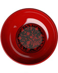 Ibride Ming Red China stackable set displaying a red bowl with floral art on it on white back ground available at Spacio India for luxury home decor of collection Tableware Accessories
