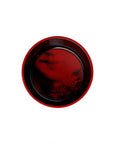 Ibride Ming Red China stackable set displaying a red bowl with lady lips with floral art on white back ground available at Spacio India for luxury home decor of collection Tableware Accessories =