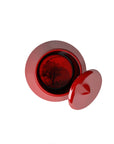 Top view of Ibride Ming Red China stackable set displaying a red bowl with cap on white back ground available at Spacio India for luxury home decor of collection Tableware Accessories =