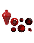 Ibride Ming Red China stackable set on a white background available at Spacio India for luxury home decor of collection Tableware Accessories