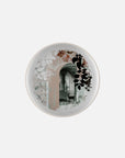 Plate with Floral, leaves with a palace art on it from Qing Alhambra Rose stack set on a white back ground available at Spacio India for Luxury Home Decor Collection of Tableware Accessories
