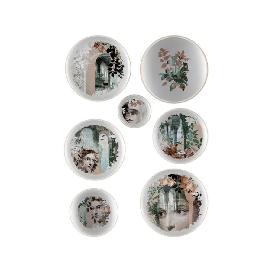 Collection of Plates & Bowls from Ibride Yuan Alhambra Beige Stack table set on a white back ground available at Spacio India for luxury home decor of collection Tableware Accessories