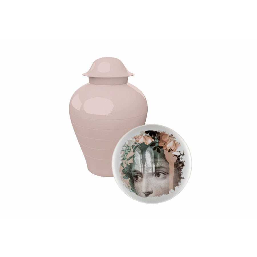 Ibride Yuan Alhambra Beige Stack table set with a plate on a white back ground available at Spacio India for luxury home decor of collection Tableware Accessories