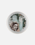 Plate with leaves, flowers & ancient human face art on it from Qing Alhambra Rose stack set on a white back ground available at Spacio India for Luxury Home Decor Collection of Tableware Accessories