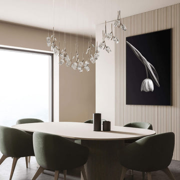 Modern dining room styled with wall art & Bloome composition