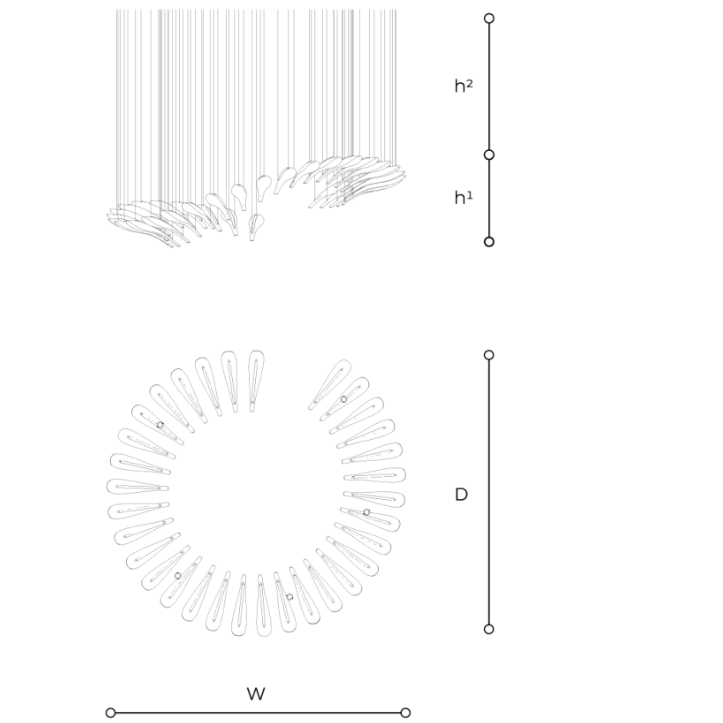 Flora T760 DEB Fluid Art Composition Light by Italamp | Spacio