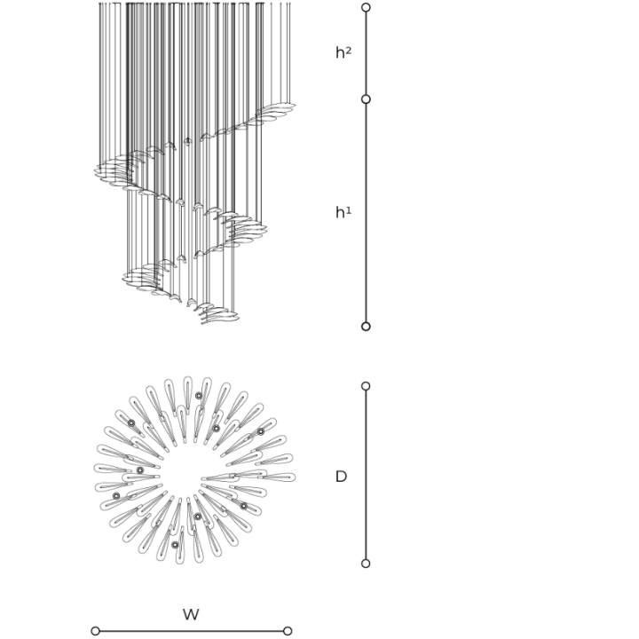Flora T760 XJI Fluid Art Composition Light by Italamp | Spacio