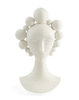 Front view of Jonathan Adler Camille Bust Sculpture in high-fired unglazed porcelain, featuring modern artistic detailing, available at Spacio India stores and online.