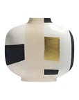 Hand painted ceramic vase by Kose Milano on white background available at Spacio in India. 