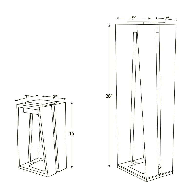 A drawing showing the dimensions of a LJ Solar Lantern SKAAL Tink120 Small 500L Duratek wooden cabinet inspired by Scandinavian modernism, by Les Jardins.