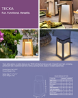 Enhance your outdoor area with the durable and stylish LJ Solar Lantern Tecka Teck143 300L Duratek outdoor lanterns. These solar-powered lanterns, by Les Jardins, feature a Duratek® finish that ensures longevity and resistance against harsh weather conditions.