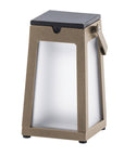 A Les Jardins LJ Solar Lantern Tinka Tink137 300L Muscade providing ambient lighting on a white background.